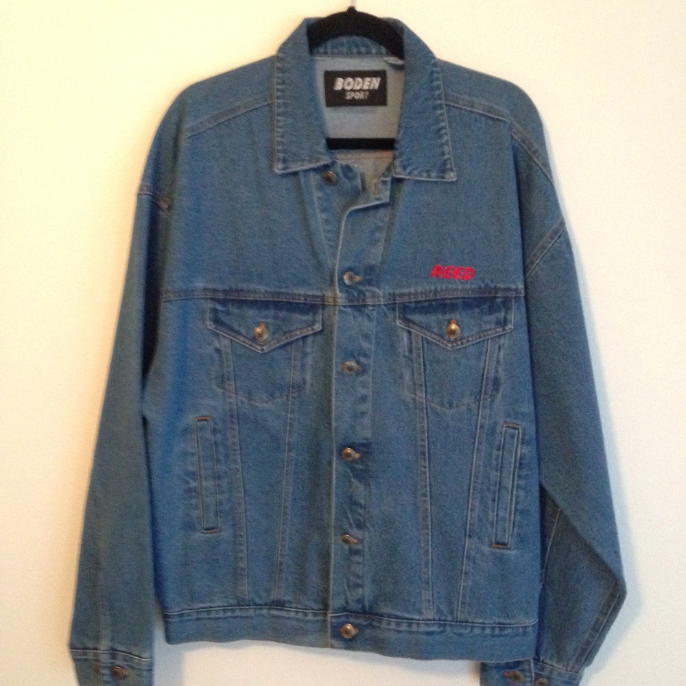 Boden‎ Denim Jacket Mens Large Denim Name Reed